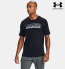 Mens Ua Blurry Logo Wordmark Short Sleeve