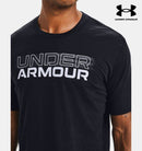 Mens Ua Blurry Logo Wordmark Short Sleeve