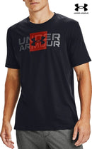 Mens Ua Box Logo Wordmark Short Sleeve