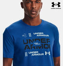 Mens Ua Grid Short Sleeve - Blue